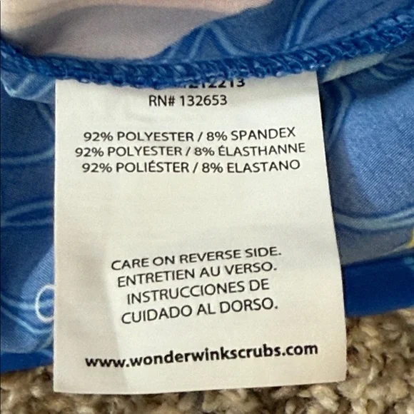 Zoe + Chloe XS Scrub Top Koala Surfboard Print Blue V-Neck - Picture 3 of 5